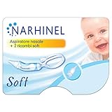 NARHINEL Aspiratore Nasale + 2 Ricambi Soft con Beccuccio Morbido per Aiutare a Liberare il Nasino Delicato del tuo Bambino Rimuovendo Delicatamente le Fastidiose Secrezioni Nasali