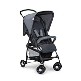 Hauck Passeggino Sport Leggero, 5.9 kg, Pieghevole Piccolo, Grande Cesto Portaoggetti, Posizione Nanna, Cappota Parasole, 18 kg Portata, Grigio