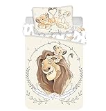 Disney, Il Re Leone, Simba e Mufasa, set di biancheria per lettino, copripiumino e federa, 100% cotone, 100 x 135 cm