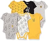 Amazon Essentials Disney | Star Wars Body a Maniche Corte Unisex Bimbi, Pacco da 6, Winnie The Pooh Oh Bother, 3 Mesi